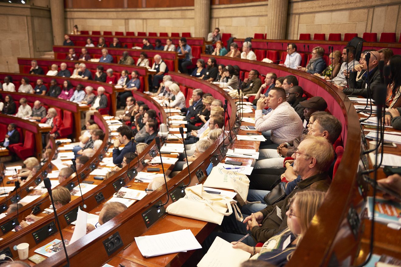 A l'hémicycle du palais d'Iéna, lors du deuxième weekend de la Convention citoyenne pour le climat